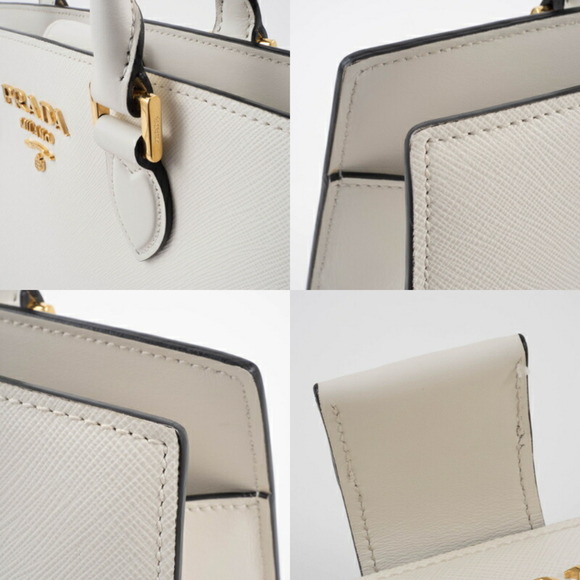 Prada Women's Saffiano Leather Shoulder Bag 1BA227 White - Picture 16 of 16